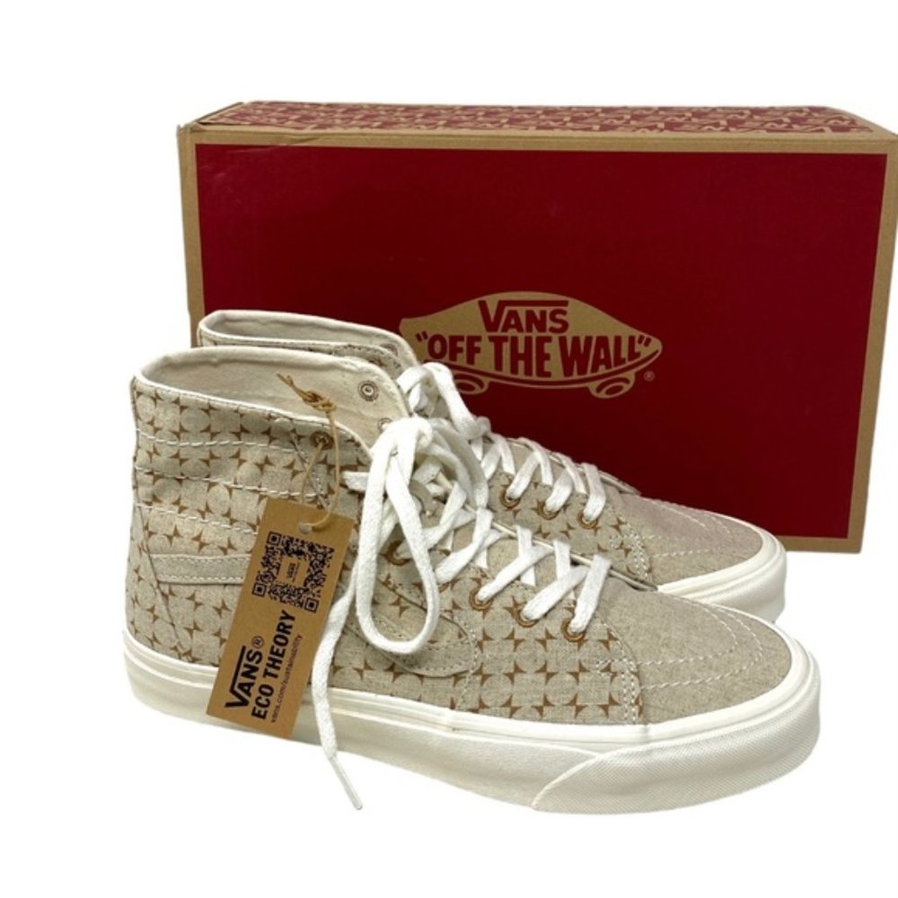 VANS Sk8-Hi Tapered Shoes High Top Canvas Beige Men’s Size Sneakers VN0A5KRUBRO